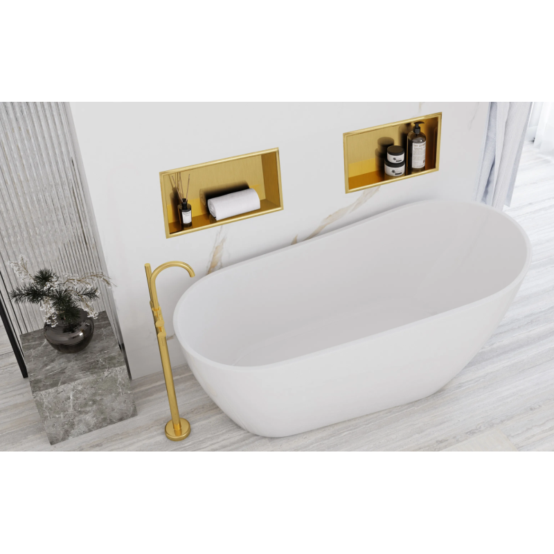 Elegancka Półka Wnękowa Złoty Szczotkowany 30x45x10 cm - Stylowa i Praktyczna Dekoracja