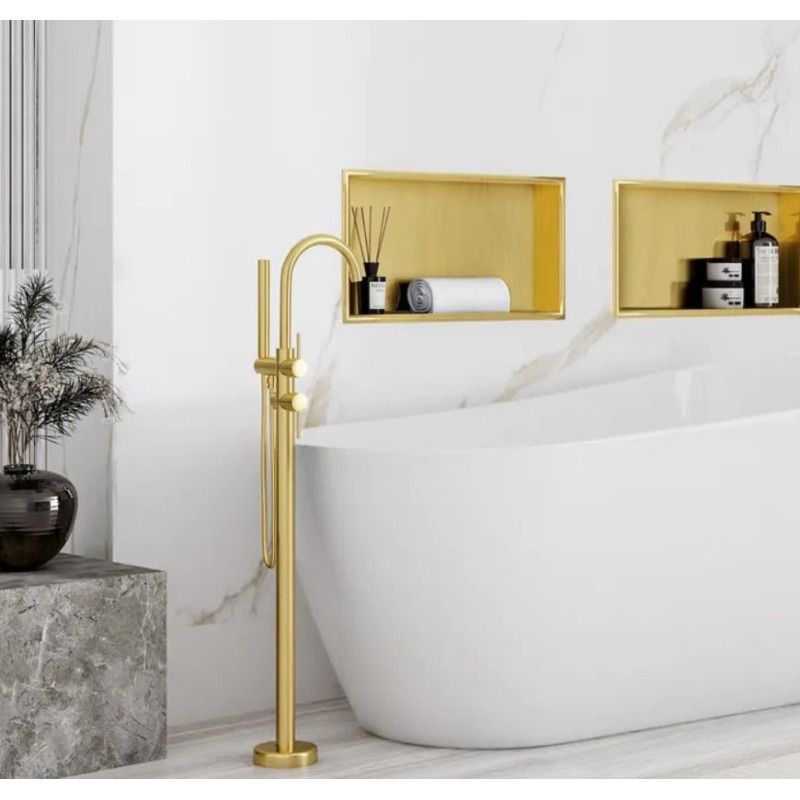 Elegancka Półka Wnękowa Złoty Szczotkowany 30x45x10 cm - Stylowa i Praktyczna Dekoracja