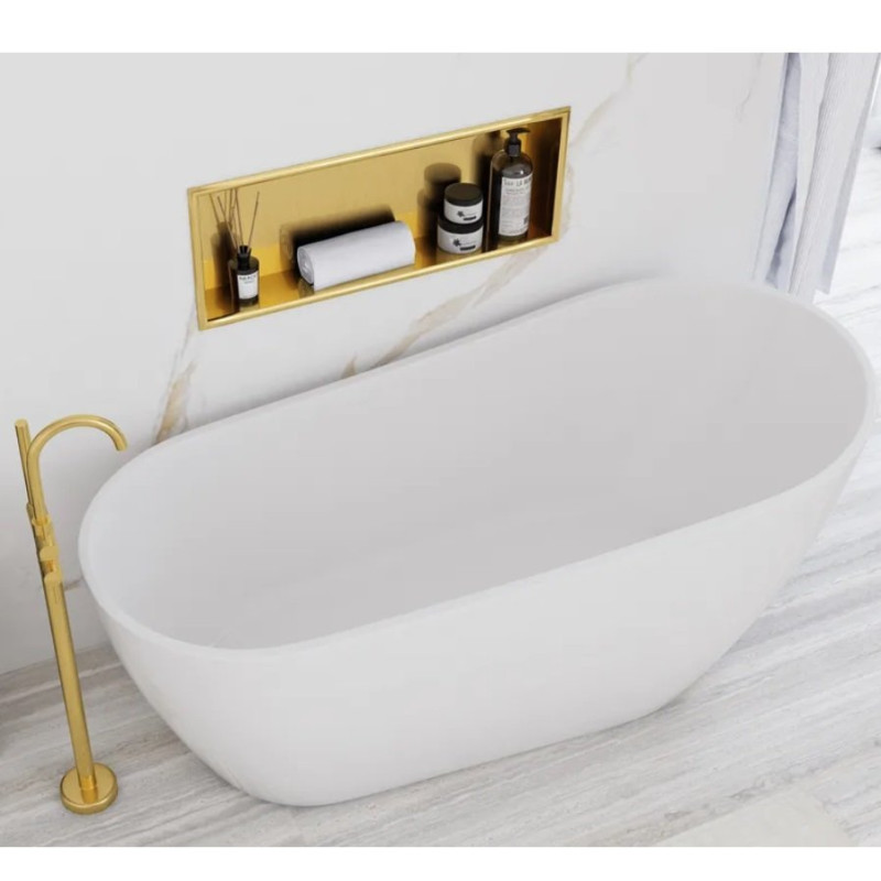 Elegancka Półka Wnękowa 30x60x10 - Złoty Szczotkowany Błysk!