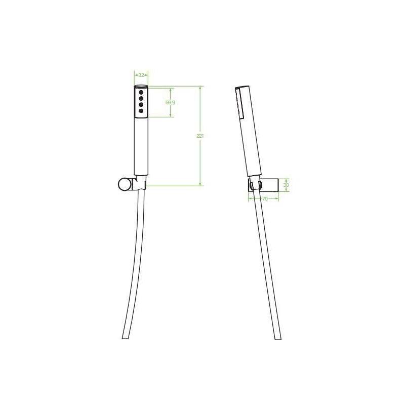 Laveo Pretto zestaw natryskowy punktowy czarna