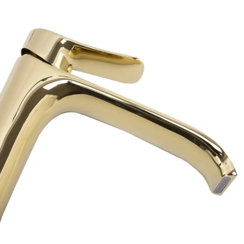 Ekskluzywna Złota Bateria Umywalkowa Dart Rea Wysoka - Elegancja Twojej Łazienki