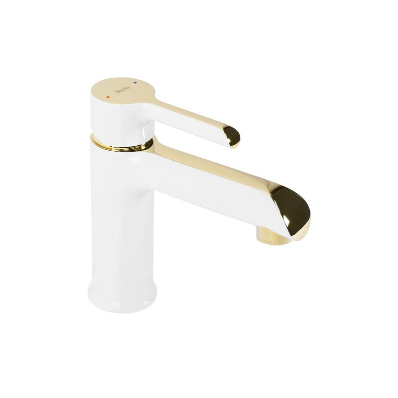 Elegancka Bateria Umywalkowa Melia Biała i Złota - Styl i Klasa dla Twojej Łazienki