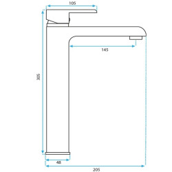 Elegancka Wysoka Bateria Umywalkowa Melia - Biała/Złota Design
