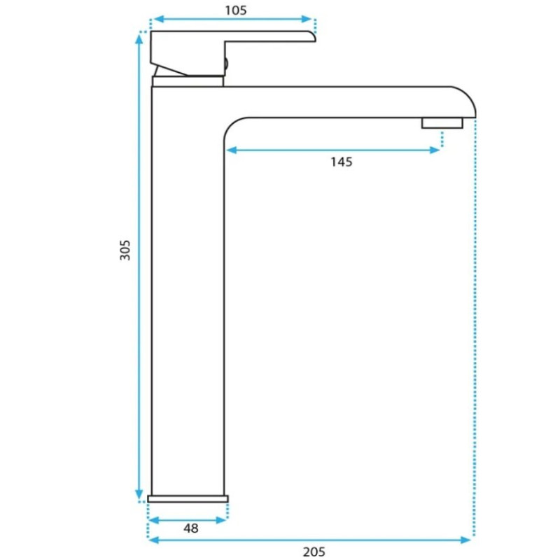 Elegancka Wysoka Bateria Umywalkowa Melia - Biała/Złota Design