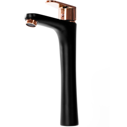 Nowoczesna Bateria Umywalkowa Czarna/Różowe Złoto - Styl i Elegancja w Jednym!