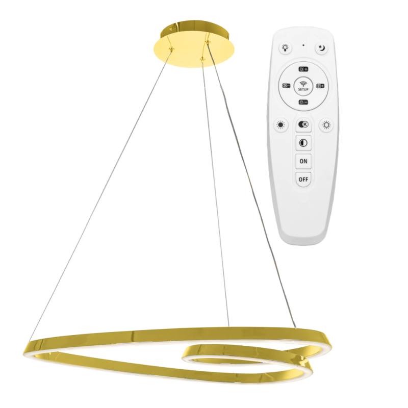 Złota Lampa Wisząca LOOP - Nowoczesny Design, Stylowa Elegancja dla Twojego Wnętrza