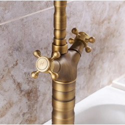 Elegancka Bateria Łazienkowa Rustico Złoto Antyczne Wysoka