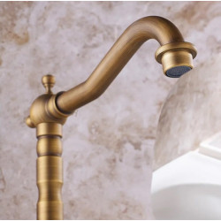 Elegancka Bateria Łazienkowa Rustico Złoto Antyczne Wysoka