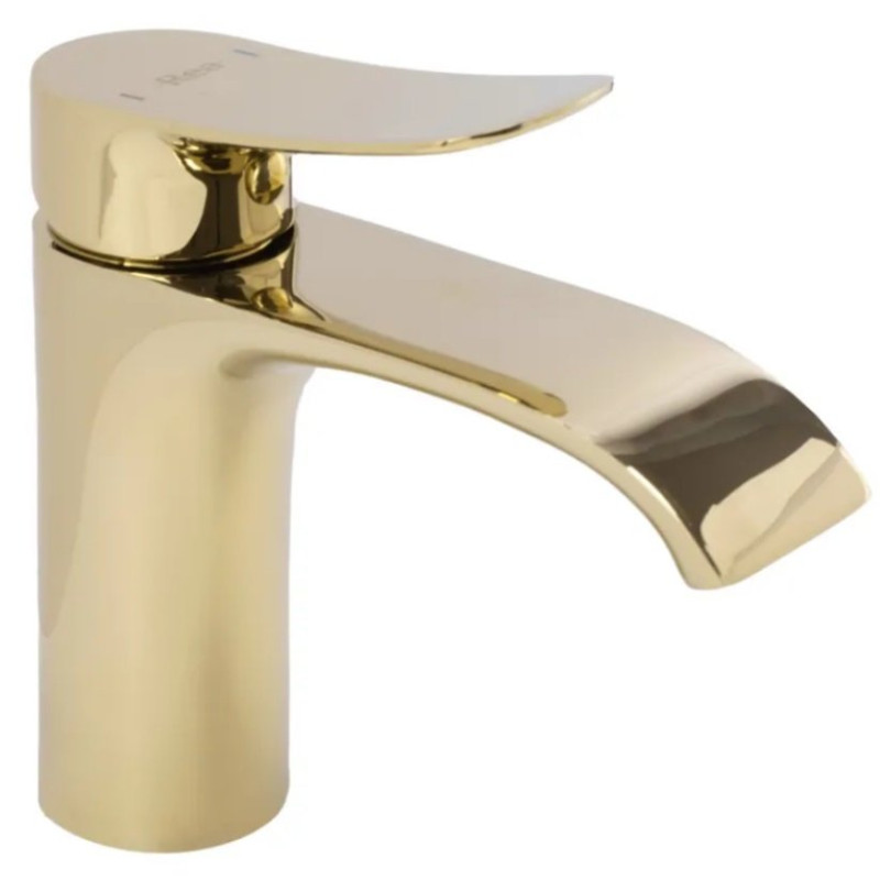 Elegancka, niska bateria umywalkowa Rea Dart w złotym odcieniu - stylowa i funkcjonalna!