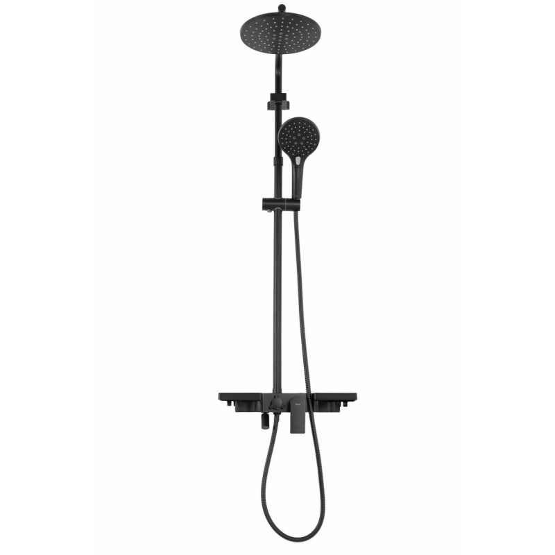 Elegancki Zestaw Natryskowy Santos - Czarne Wykończenie, Twój Luksusowy Prysznic!