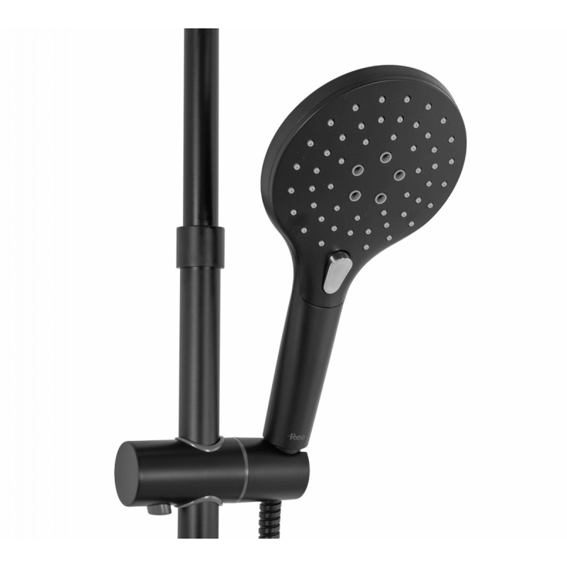 Elegancki Zestaw Natryskowy Santos - Czarne Wykończenie, Twój Luksusowy Prysznic!