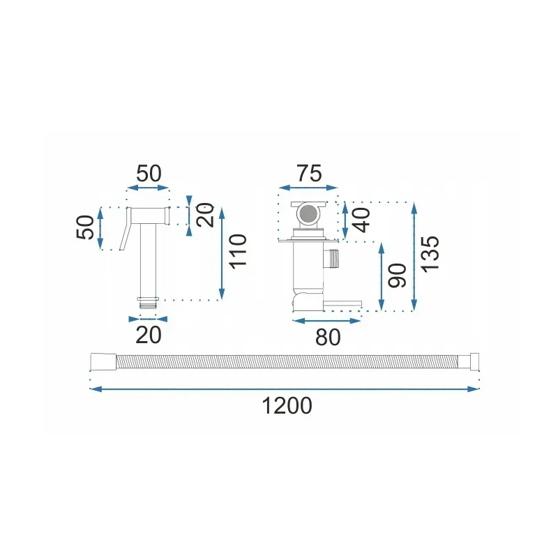 Złota Bateria Bidetowa Loop Lungo - Nowoczesny Styl i Elegancja