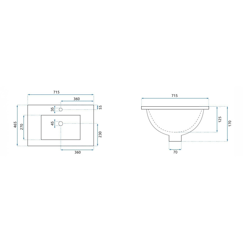Odkryj Piękno z Umywalką Dafne 70 Wpuszczaną - Styl i Funkcjonalność w Jednym