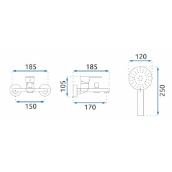 Złoto-biała luksusowa bateria wannowa MY1805 - Elegancja i funkcjonalność w Twojej łazience
