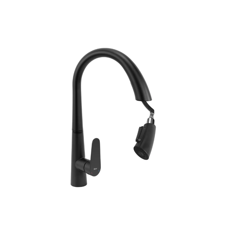 Czarna bateria kuchenna ROSS JS-K087B – nowoczesny design dla Twojej kuchni!