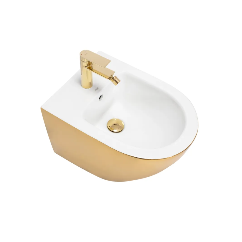 Luksusowy Bidet Carlo Mini w Złocie i Biel - Elegancja i Komfort w Twojej Łazience