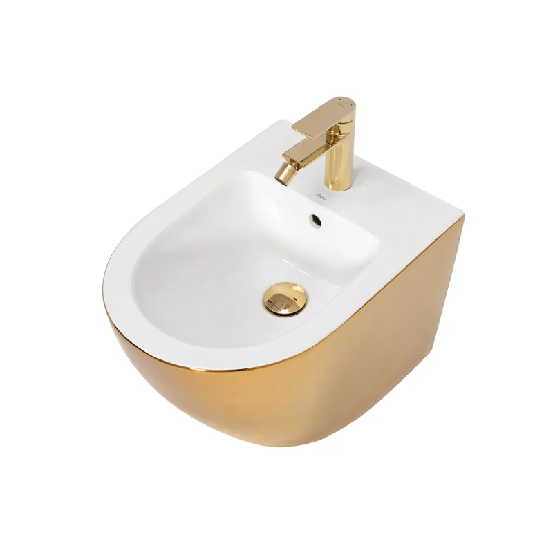 Luksusowy Bidet Carlo Mini w Złocie i Biel - Elegancja i Komfort w Twojej Łazience