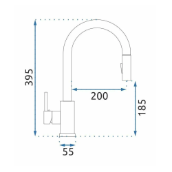 Złota Bateria Kuchenna REA Fresh z Wyciąganą Wylewką - Elegancja i Funkcjonalność