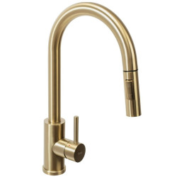 Złota Bateria Kuchenna REA Fresh z Wyciąganą Wylewką - Elegancja i Funkcjonalność