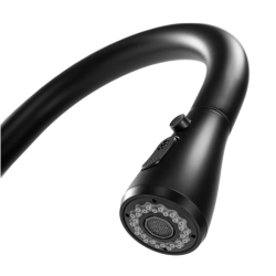 Nowoczesna Bateria Kuchenna MILD - Czarna z Wykończeniem w Kolorze Różowego Złota