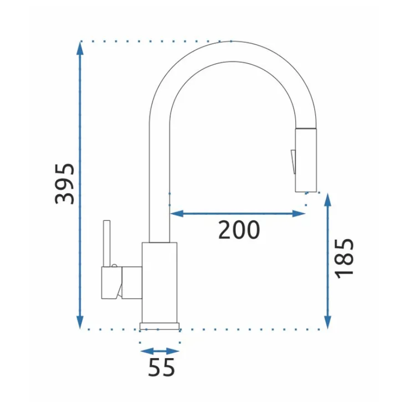 Rea Fresh - Nowoczesna Bateria Kuchenna z Wyciąganą Wylewką, Czarna Elegancja