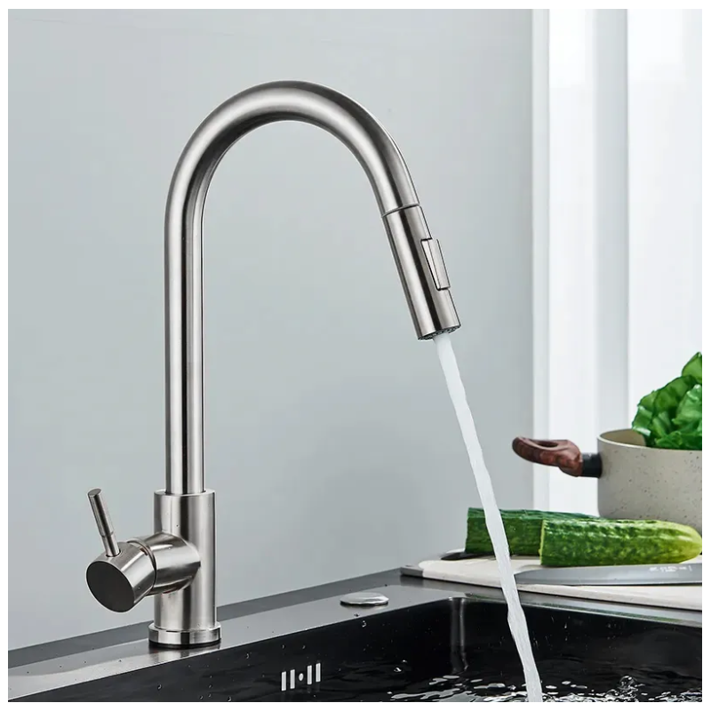 Wyciągana Bateria Kuchenna Rea Fresh - Elegancki Nikiel Szczotkowany