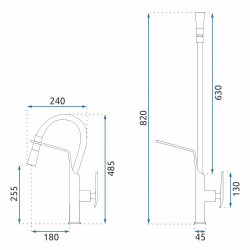 Nowoczesna Bateria Kuchenna Castor w Kolorze Czarnym i Złotym - Styl i Funkcjonalność