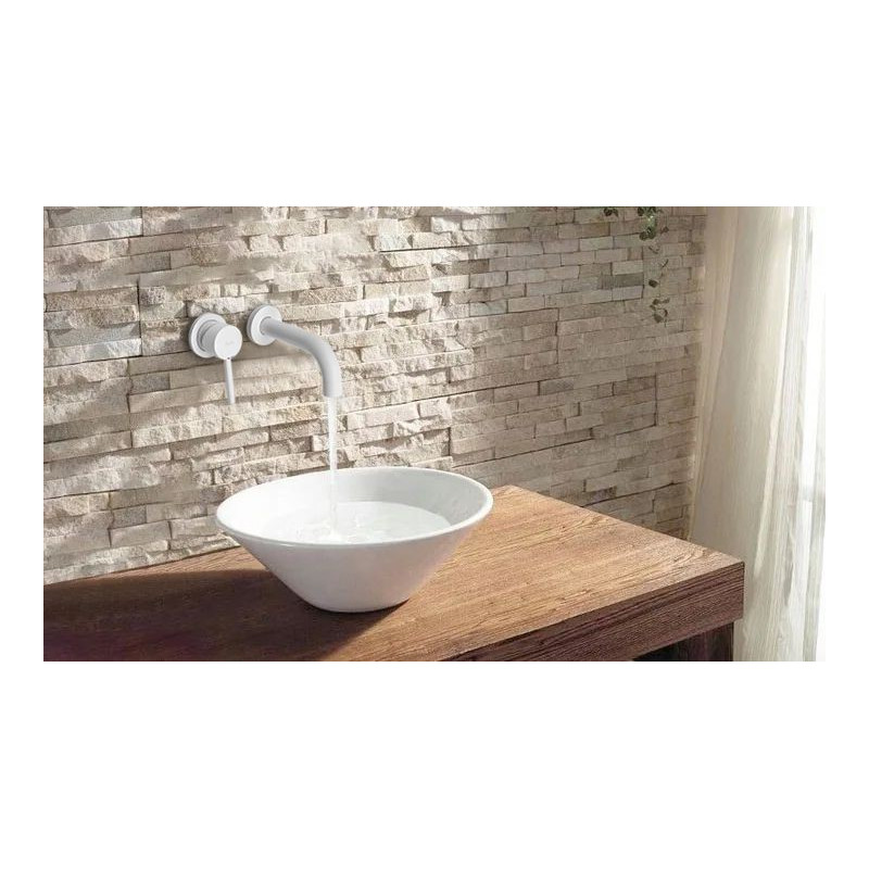 Nowoczesna Bateria Umywalkowa Podtynkowa Lungo z Boxem - Styl i Funkcjonalność w Bieli