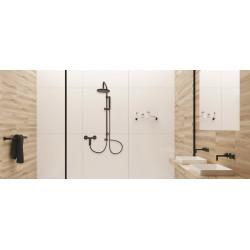 Elegancka Deszczownia Siros Zen-Flow w Kolorze Czarnym, Model AU-80-D04