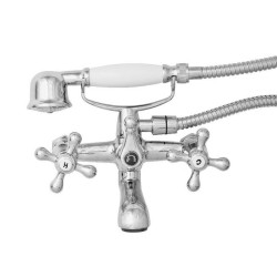 Zjawiskowa bateria wannowa Invena ROMA z zestawem natryskowym – chromowana elegancja