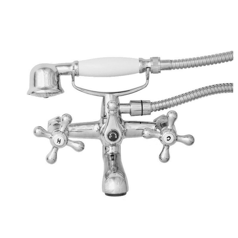 Zjawiskowa bateria wannowa Invena ROMA z zestawem natryskowym – chromowana elegancja