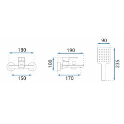 Złota bateria wannowa MY1802-3G URBAN - Elegancja i styl dla Twojej łazienki!