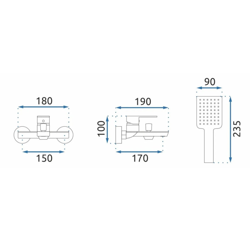 Złota bateria wannowa MY1802-3G URBAN - Elegancja i styl dla Twojej łazienki!