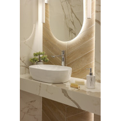 Laveo Tores bateria umywalkowa stojąca nablatowa jednouchwytowa chrom