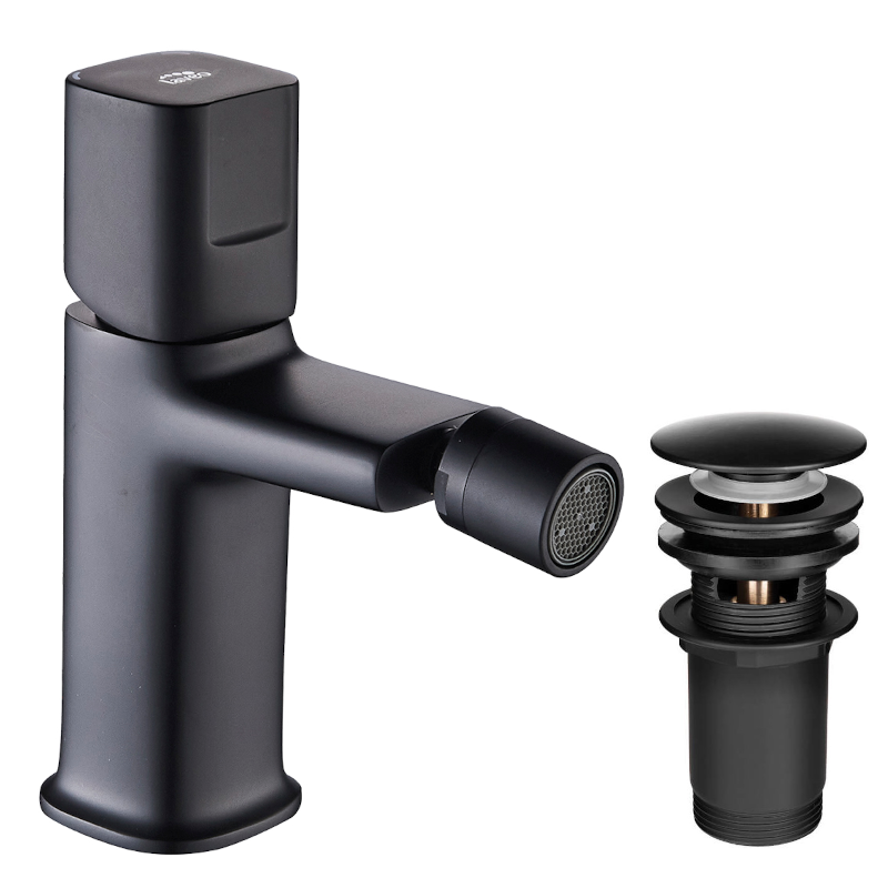 LAVEO Tores Czarne: Elegancka Bateria Bidetowa z Klik-klakiem i Łatwym Montażem