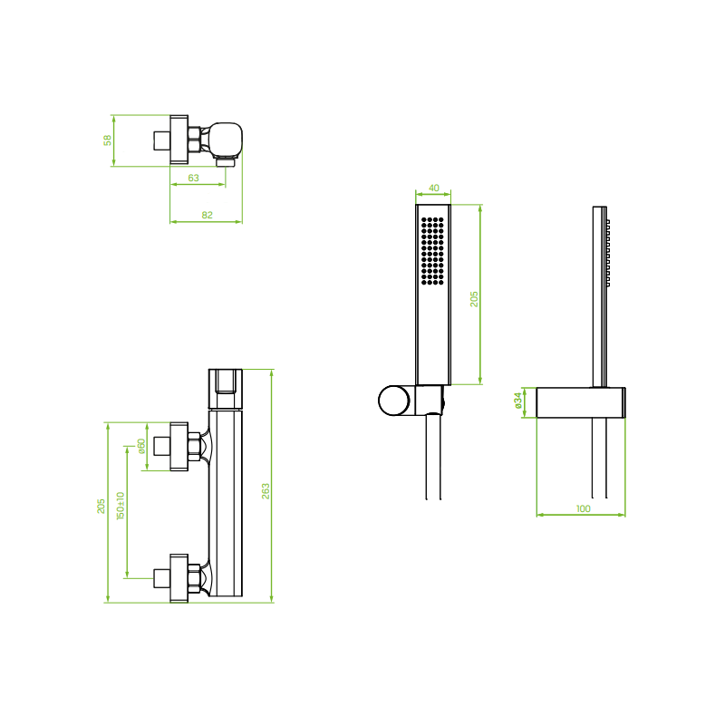 Złoty zestaw natryskowy LAVEO Tores z baterią ścienną - luksus w Twojej łazience