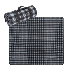 Niezawodny Koc Piknikowy w Modną Szarą Kratkę - Komfort na Wyciągnięcie Ręki!