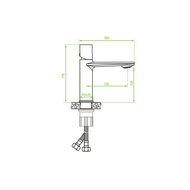 Laveo Tores bateria umywalkowa stojąca czarna