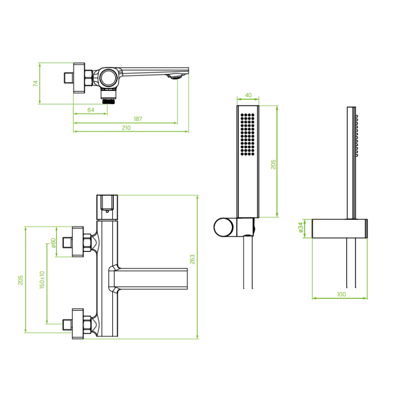 Bateria Tores w Złocie Szampańskim z Zestawem Natryskowym - Elegancja i Funkcjonalność