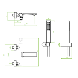 LAVEO Tores - Chromowana Bateria Ścienna z Zestawem Natryskowym dla Eleganckiej Łazienki