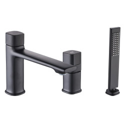 Czarna bateria wannowa LAVEO Tores 3-otworowa z gwarancją 8 lat