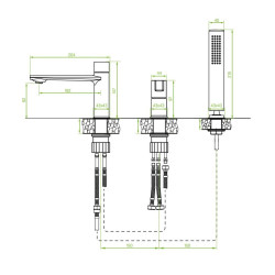 Czarna bateria wannowa LAVEO Tores 3-otworowa z gwarancją 8 lat