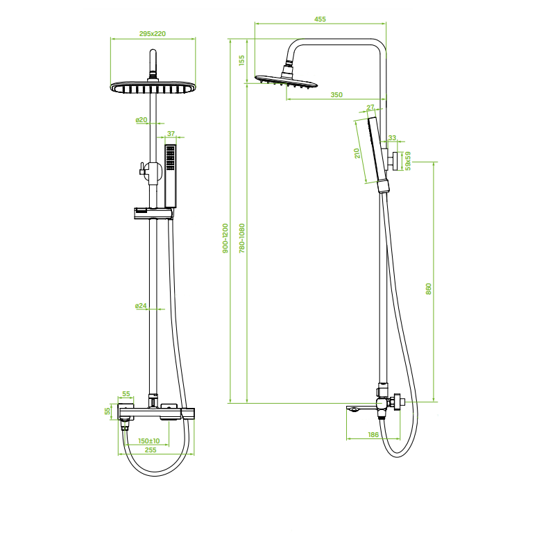 Kolumna Prysznicowa LAVEO Tores - Luksusowe Złoto & Innowacyjny Design