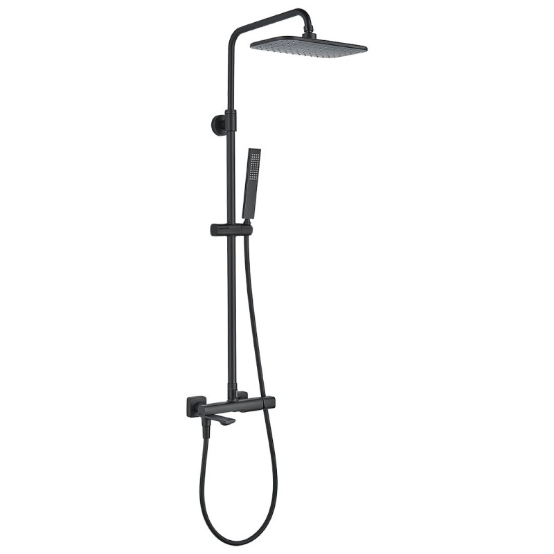 Elegancka kolumna prysznicowa LAVEO Tores 2w1 - nowoczesność i funkcjonalność w czerni