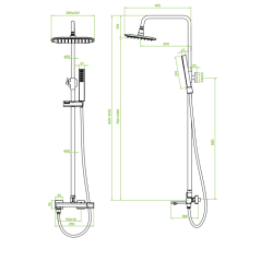 Laveo Tores kolumna natryskowa czarna
