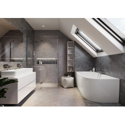 Elegancka wanna wolnostojąca lewostronna Cersanit Crea 170x82 z chromowanym syfonem