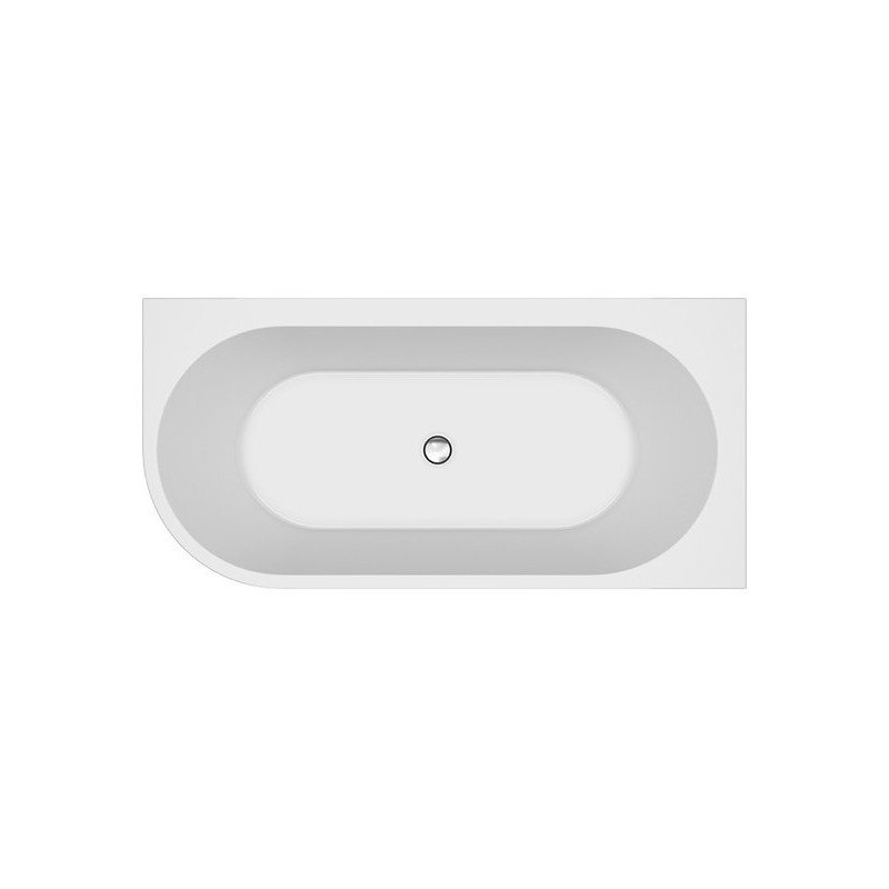 Stylowa wanna narożna Cersanit Crea 170x82 prawa z syfonem chrom, elegancja w bieli