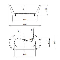 Elegancka wanna wolnostojąca Cersanit Crea 160x75 z chromowanym syfonem – nowoczesny design!