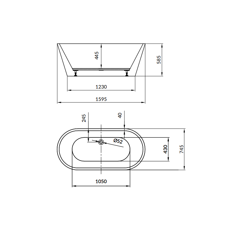 Elegancka wanna wolnostojąca Cersanit Crea 160x75 z chromowanym syfonem – nowoczesny design!