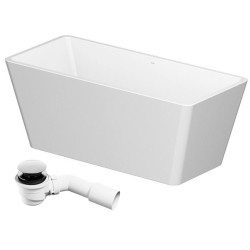 Elegancka wanna wolnostojąca Cersanit Crea 162x72 cm z syfonem chromowanym – komfort i styl!